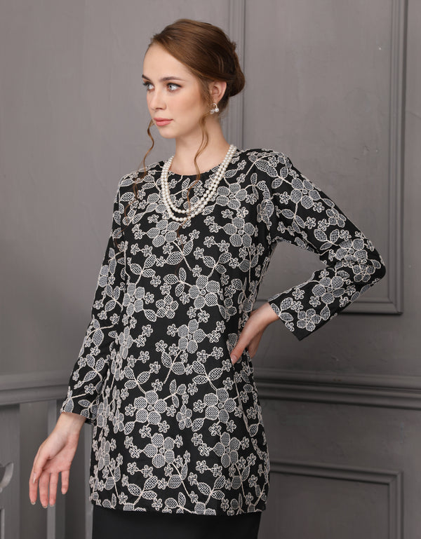 BAJU KURUNG MODEN PAULINE (BLACK)